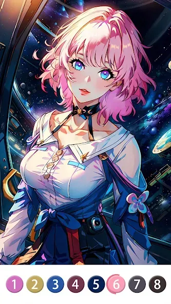 Painting Book - Anime Color МОД/Взлом [Много монет, Открытые уровни и Мега MOD] Screenshot 5