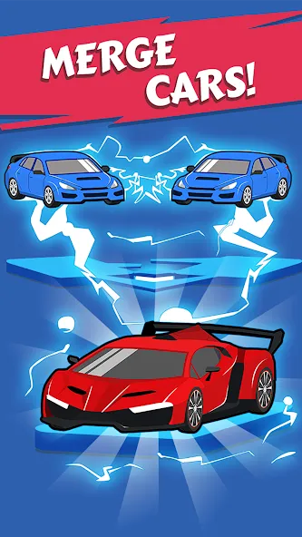 Merge Car - Idle Merge Cars (Мердж Кар) МОД/Взлом [Много монет, Открытые уровни и Мега MOD] Screenshot 2