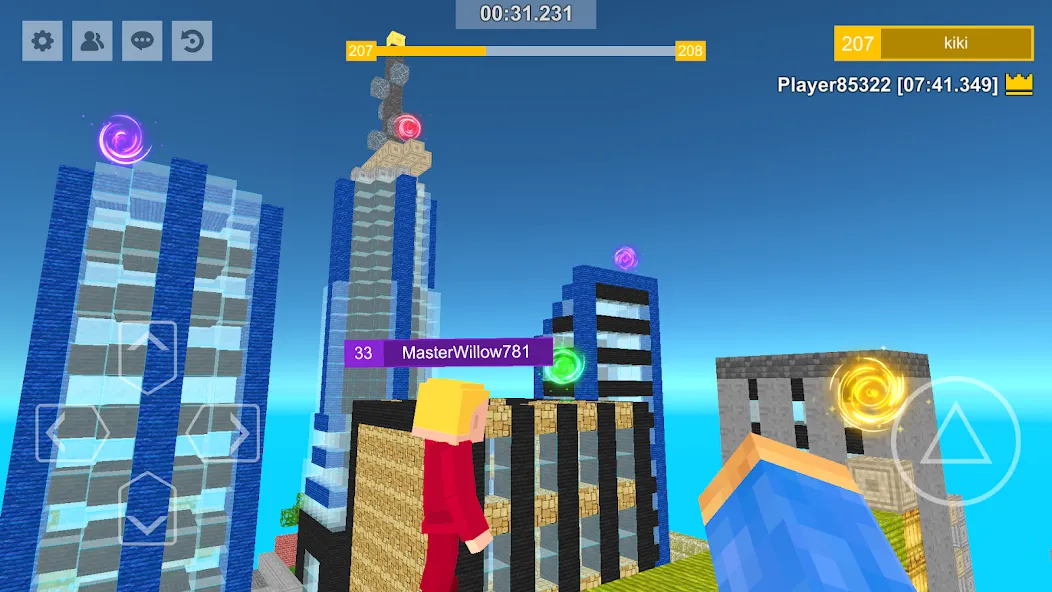 Parkour Craft: Online PvP Game (Паркур Крафт) МОД/Взлом [Меню, Бесконечные монеты и Открытые уровни] Screenshot 4
