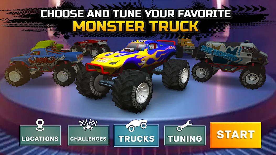 Monster truck: Extreme racing МОД/Взлом [Меню, Бесконечные монеты и Открытые уровни] Screenshot 5