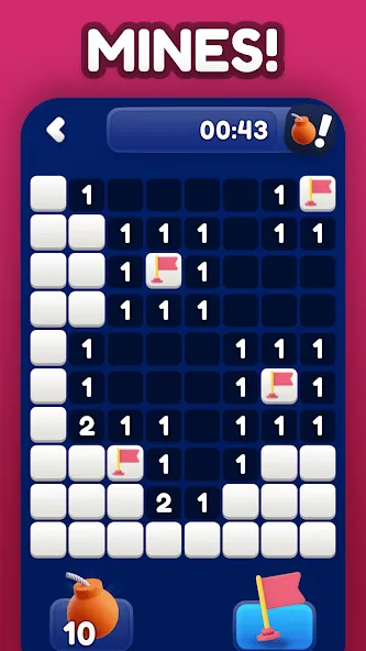 Minesweeper Bomb Mines Game (Майнсвипер разблокирует уровни Марка) МОД/Взлом [Бесконечные деньги, Монеты и Мега MOD] Screenshot 1