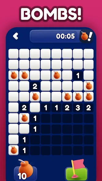 Minesweeper Bomb Mines Game (Майнсвипер разблокирует уровни Марка) МОД/Взлом [Бесконечные деньги, Монеты и Мега MOD] Screenshot 3
