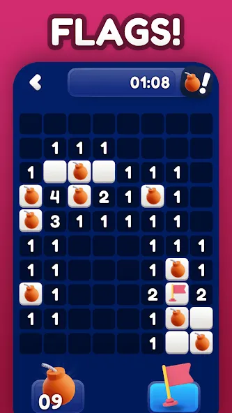 Minesweeper Bomb Mines Game (Майнсвипер разблокирует уровни Марка) МОД/Взлом [Бесконечные деньги, Монеты и Мега MOD] Screenshot 4