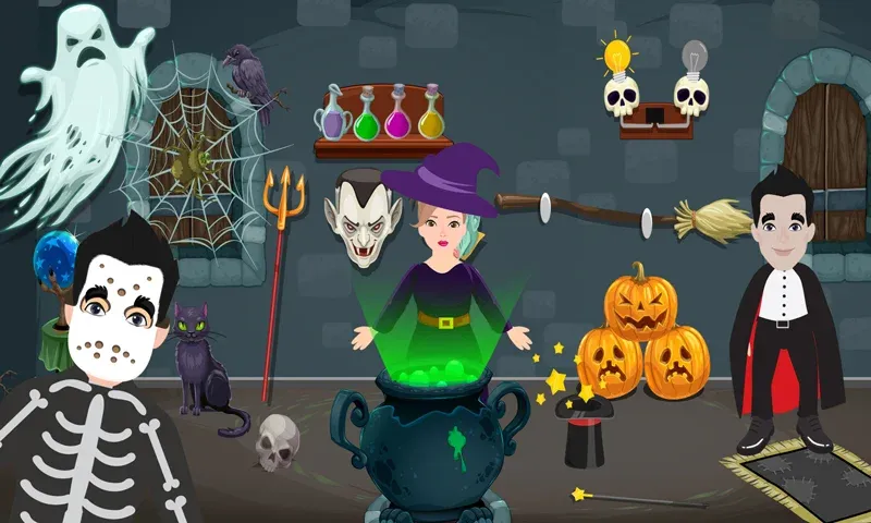 Pretend Play Halloween Party (Претендуй на Хэллоуинскую вечеринку) МОД/Взлом [Много монет, Открытые уровни и Мега MOD] Screenshot 1