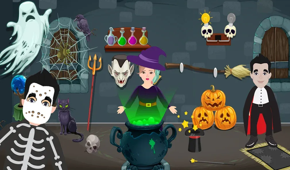 Pretend Play Halloween Party (Претендуй на Хэллоуинскую вечеринку) МОД/Взлом [Много монет, Открытые уровни и Мега MOD] Screenshot 5