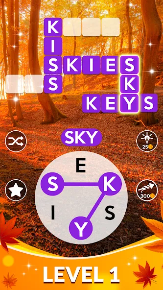 Wordscapes (Вордскейпс) МОД/Взлом [Много денег, Монет и Все открыто] Screenshot 1