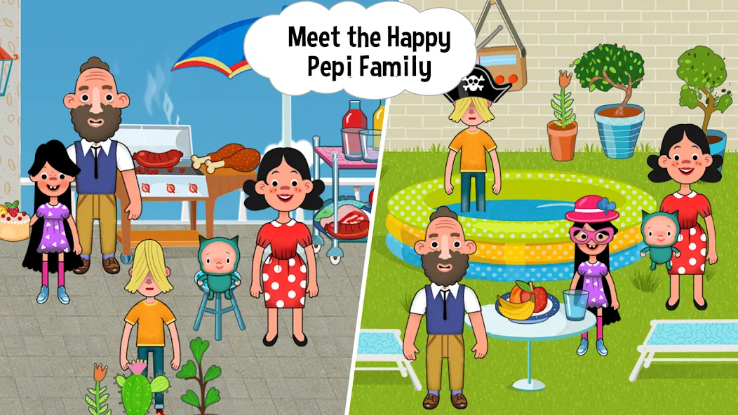 Pepi House: Happy Family (Пепи Хаус) МОД/Взлом [Меню, Бесконечные монеты и Открытые уровни] Screenshot 5