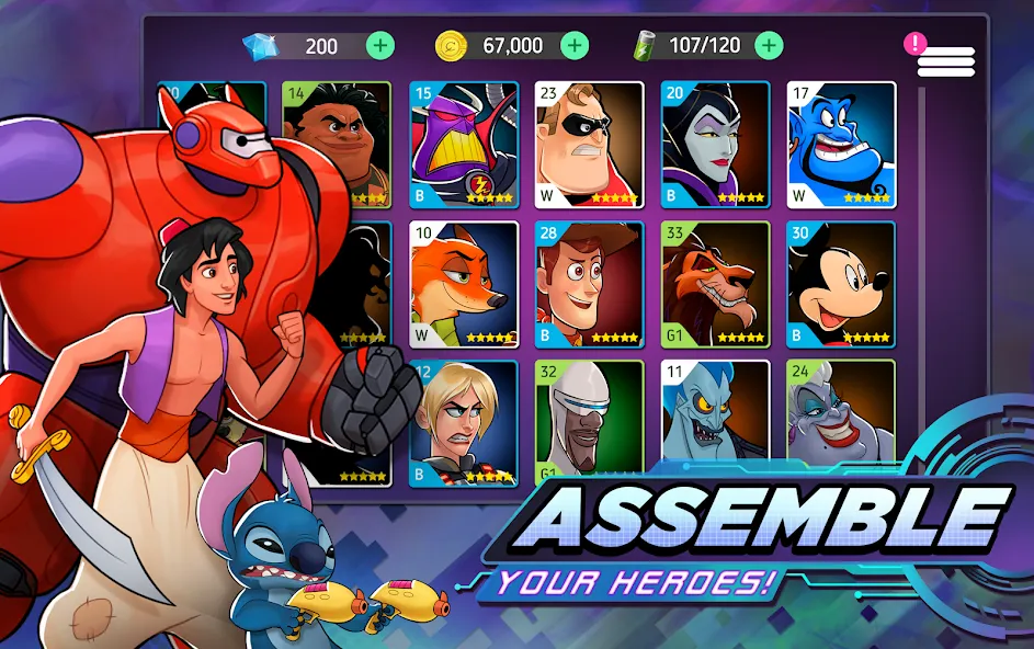 Disney Heroes: Battle Mode (Дисней Хироус) МОД/Взлом [Много монет, Открытые уровни и Мега MOD] Screenshot 3
