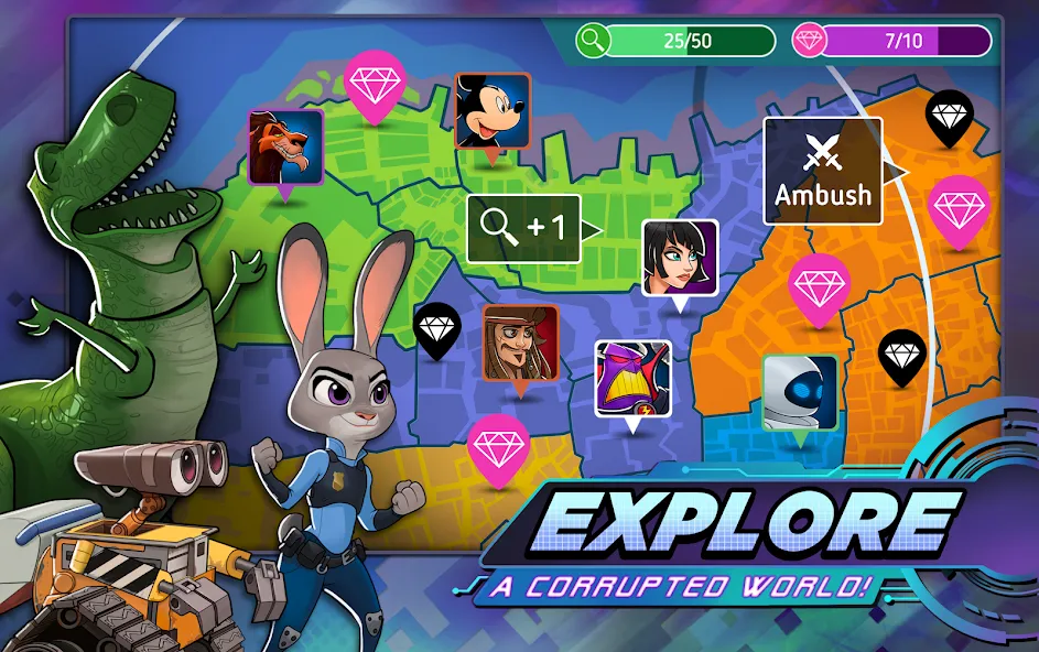 Disney Heroes: Battle Mode (Дисней Хироус) МОД/Взлом [Много монет, Открытые уровни и Мега MOD] Screenshot 5