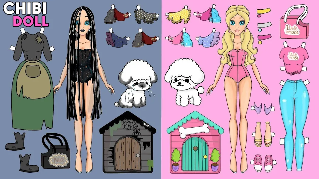 Chibi Dolls Dress Up Games (Чиби Куклы Игра в Одевание) МОД/Взлом [Много денег, Монет и Все открыто] Screenshot 1