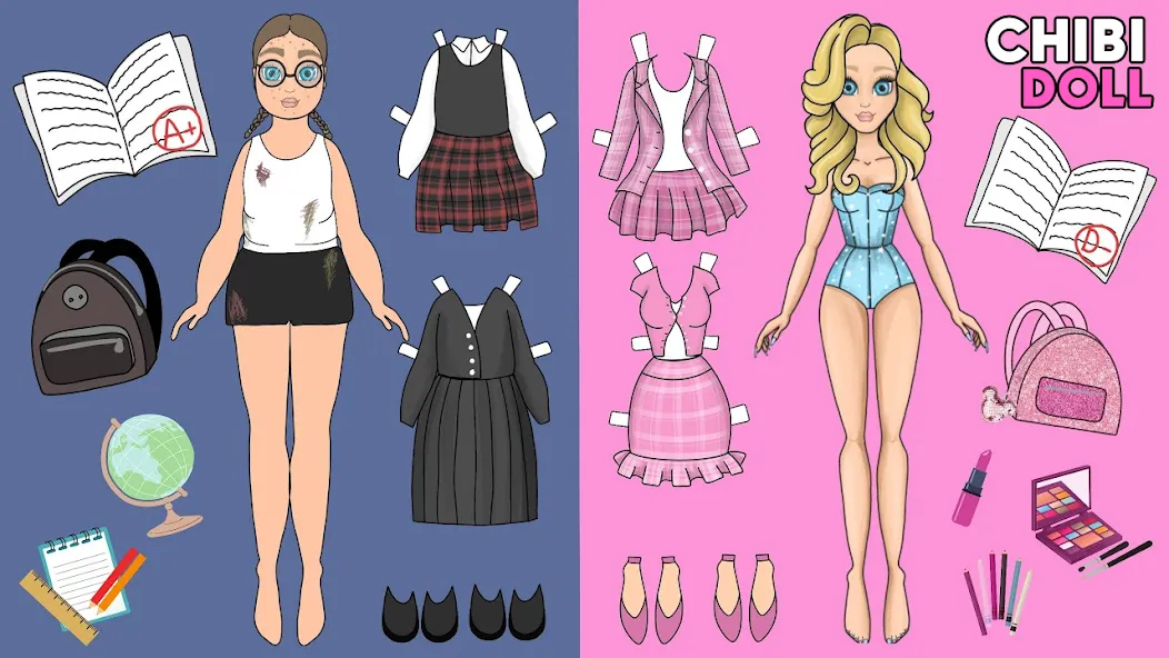 Chibi Dolls Dress Up Games (Чиби Куклы Игра в Одевание) МОД/Взлом [Много денег, Монет и Все открыто] Screenshot 4