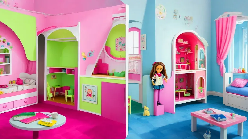 Doll House Design: Girl Games (Долл Хаус Дизайн) МОД/Взлом [Все открыто, Дополнительные деньги и Меню MOD] Screenshot 1
