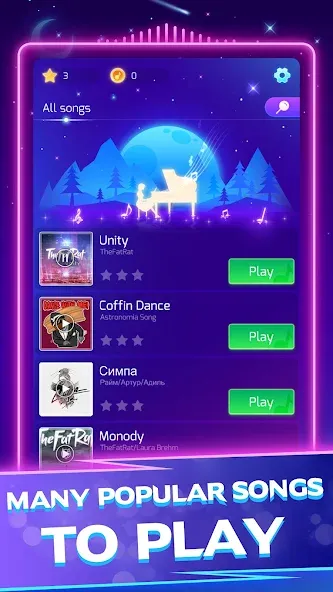 Piano Star (Пиано Стар) МОД/Взлом [Деньги, Монеты и Меню MOD] Screenshot 1