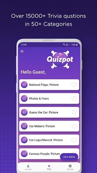 QuizPot: Group GK Quiz Trivia (КвизПот) МОД/Взлом [Все открыто, Дополнительные деньги и Меню MOD] Screenshot 2