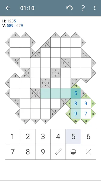 Kakuro (Cross Sums) МОД/Взлом [Много монет, Открытые уровни и Мега MOD] Screenshot 1