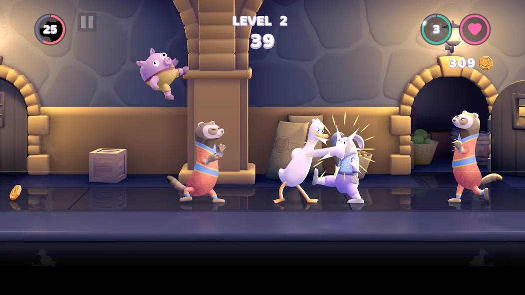 Punch Kick Duck (Панч Кик Дак) МОД/Взлом [Много монет, Открытые уровни и Мега MOD] Screenshot 2