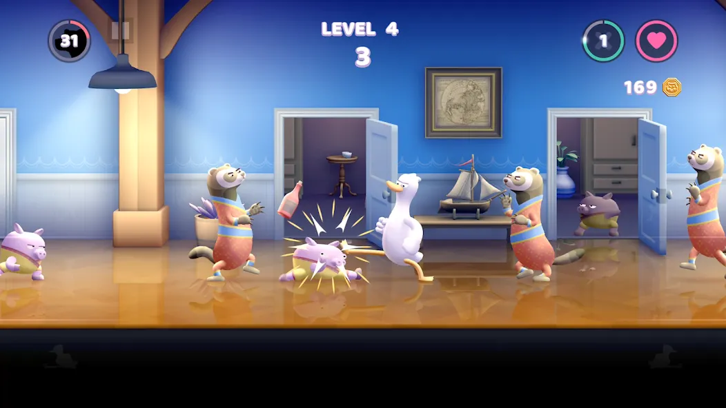 Punch Kick Duck (Панч Кик Дак) МОД/Взлом [Много монет, Открытые уровни и Мега MOD] Screenshot 4