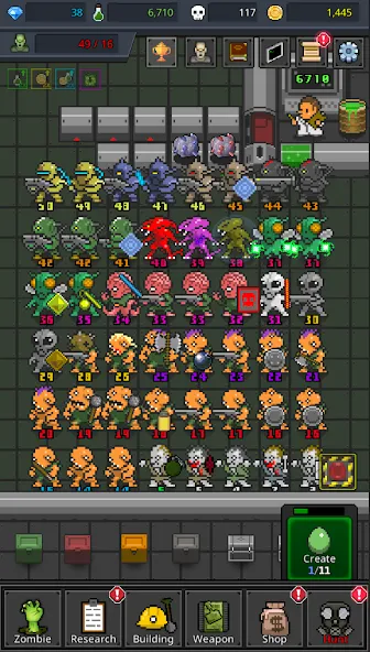 Grow Zombie VIP : Merge Zombie МОД/Взлом [Много денег, Монет и Все открыто] Screenshot 3