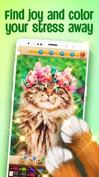 Cross-Stitch: Coloring Book (Кросс) МОД/Взлом [Много монет, Открытые уровни и Мега MOD] Screenshot 2