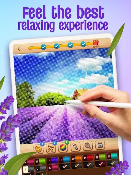 Cross-Stitch: Coloring Book (Кросс) МОД/Взлом [Много монет, Открытые уровни и Мега MOD] Screenshot 5