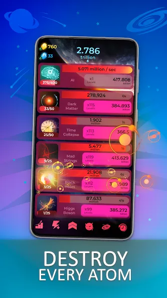 Annihilation - Space Tycoon (Аннигиляция) МОД/Взлом [Много монет, Открытые уровни и Мега MOD] Screenshot 3