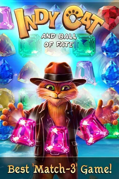 Indy Cat: Match 3 Adventure МОД/Взлом [Меню, Бесконечные монеты и Открытые уровни] Screenshot 1