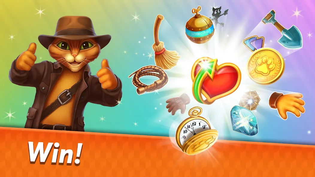 Indy Cat 2: Match 3 game МОД/Взлом [Деньги, Монеты и Меню MOD] Screenshot 4