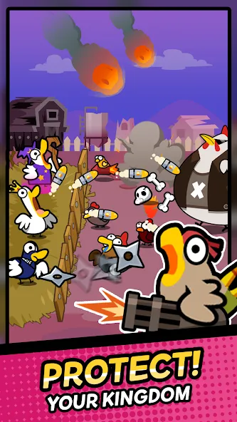 Duck vs Chicken : Idle Defense (Дак против Чикен) МОД/Взлом [Деньги, Монеты и Меню MOD] Screenshot 1