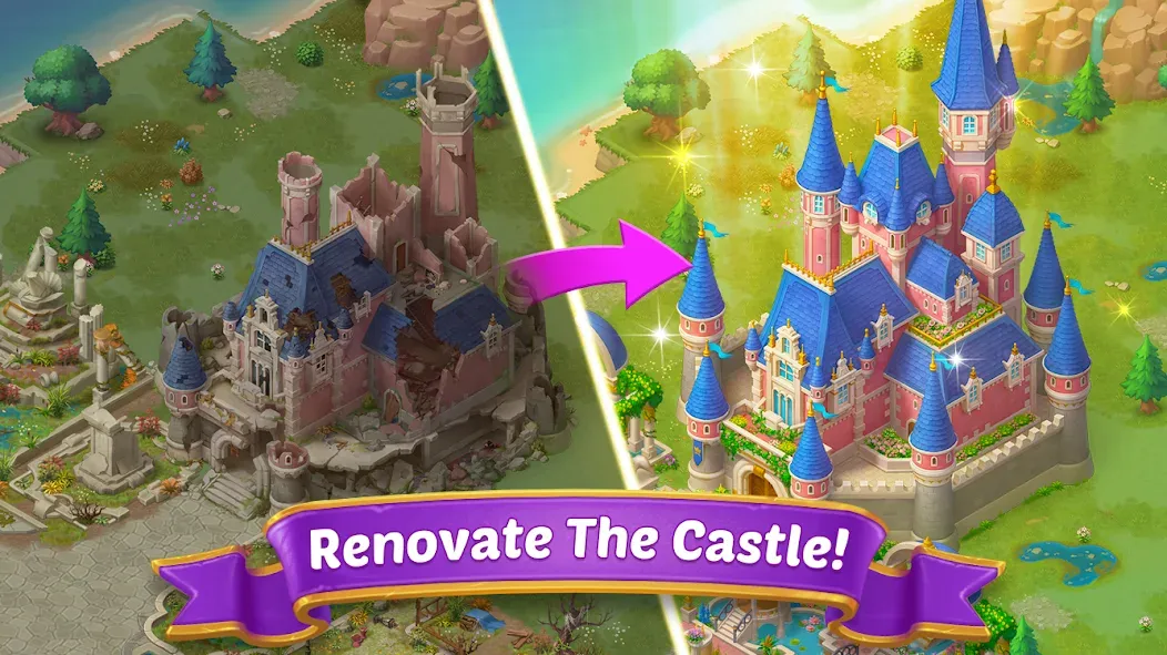 Merge Castle: Match 3 Puzzle (Мердж Кастл) МОД/Взлом [Все открыто, Дополнительные деньги и Меню MOD] Screenshot 5