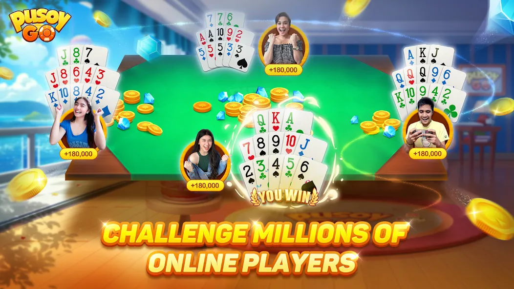 Pusoy Go-Competitive 13 Cards (Пусой Го) МОД/Взлом [Бесконечные деньги, Монеты и Мега MOD] Screenshot 1