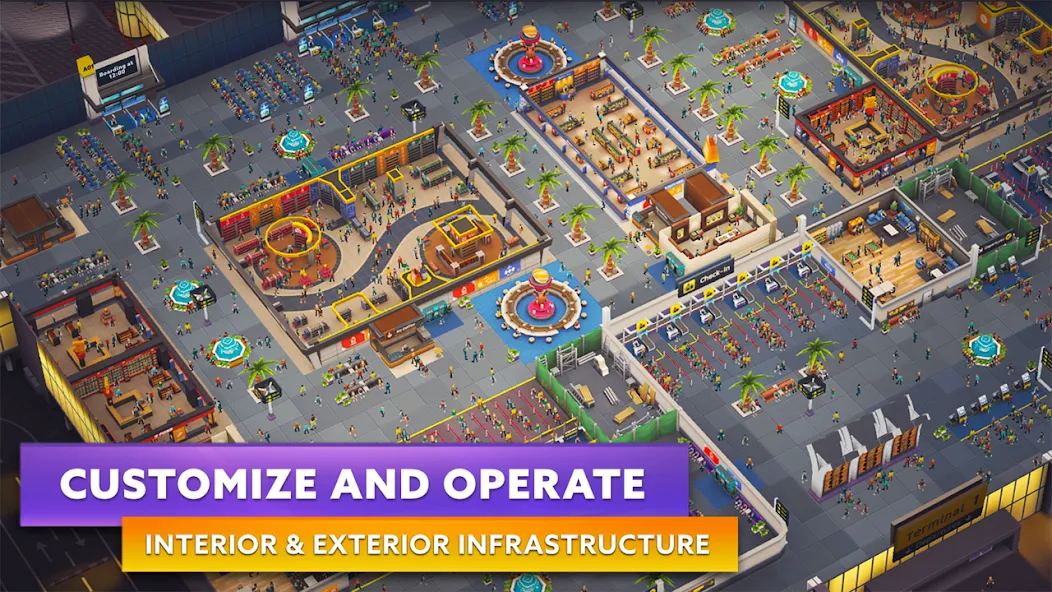 Airport Simulator: Tycoon Inc. (Эйрпорт Симулятор) МОД/Взлом [Меню, Бесконечные монеты и Открытые уровни] Screenshot 4