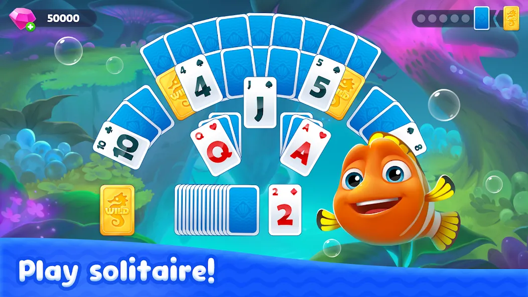 Fishdom Solitaire (Фишдом Солитер) МОД/Взлом [Все открыто, Дополнительные деньги и Меню MOD] Screenshot 2