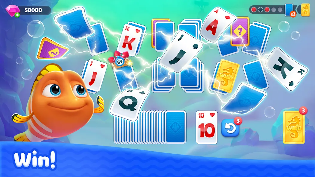 Fishdom Solitaire (Фишдом Солитер) МОД/Взлом [Все открыто, Дополнительные деньги и Меню MOD] Screenshot 3