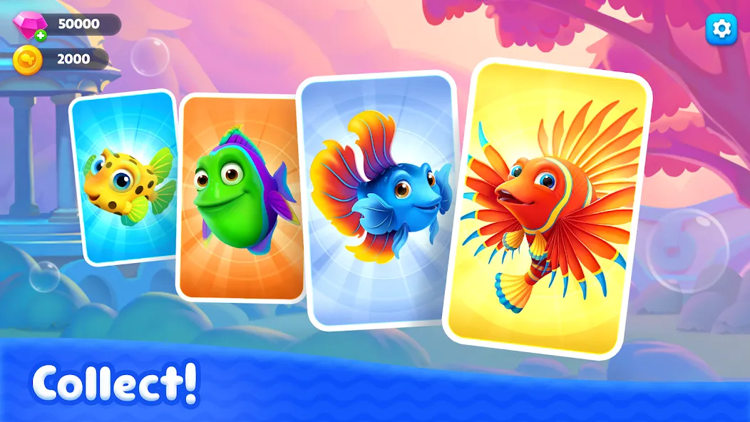 Fishdom Solitaire (Фишдом Солитер) МОД/Взлом [Все открыто, Дополнительные деньги и Меню MOD] Screenshot 4