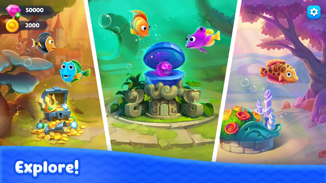 Fishdom Solitaire (Фишдом Солитер) МОД/Взлом [Все открыто, Дополнительные деньги и Меню MOD] Screenshot 5