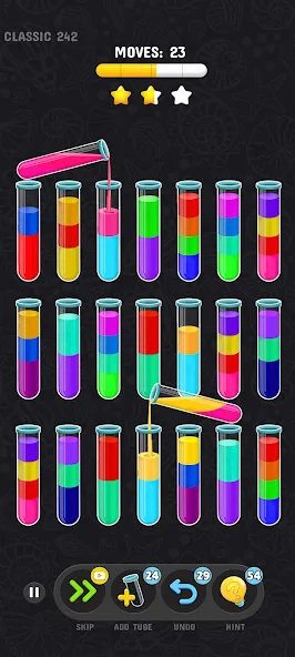 Color Water Sort Puzzle Games (Цветные игры сортировки воды) МОД/Взлом [Все открыто, Дополнительные деньги и Меню MOD] Screenshot 1