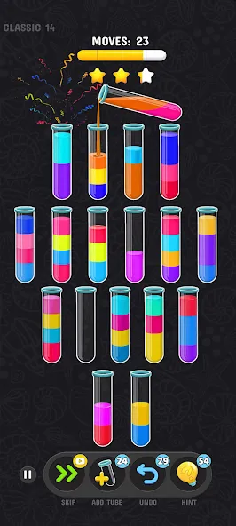 Color Water Sort Puzzle Games (Цветные игры сортировки воды) МОД/Взлом [Все открыто, Дополнительные деньги и Меню MOD] Screenshot 4