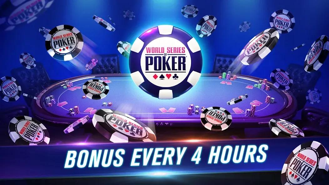 WSOP Poker: Texas Holdem Game (ВСОП Покер) МОД/Взлом [Меню, Бесконечные монеты и Открытые уровни] Screenshot 2