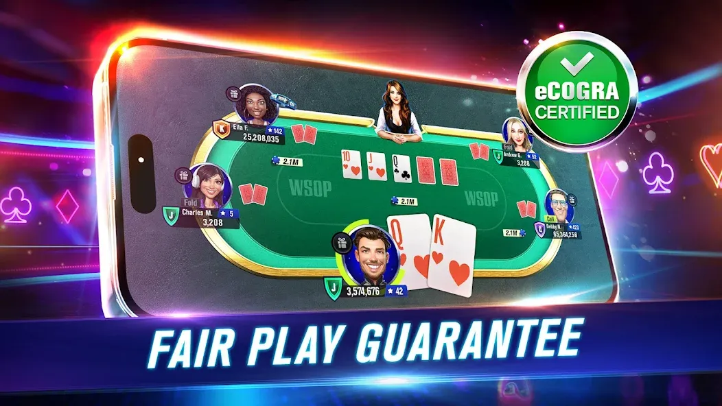 WSOP Poker: Texas Holdem Game (ВСОП Покер) МОД/Взлом [Меню, Бесконечные монеты и Открытые уровни] Screenshot 3