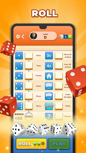 Yatzy - Fun Classic Dice Game (Ятзи) МОД/Взлом [Бесконечные деньги, Монеты и Мега MOD] Screenshot 3