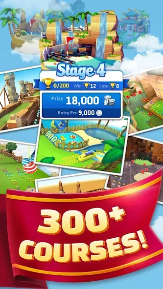 Mini Golf King (Мини Гольф Кинг) МОД/Взлом [Меню, Бесконечные монеты и Открытые уровни] Screenshot 4
