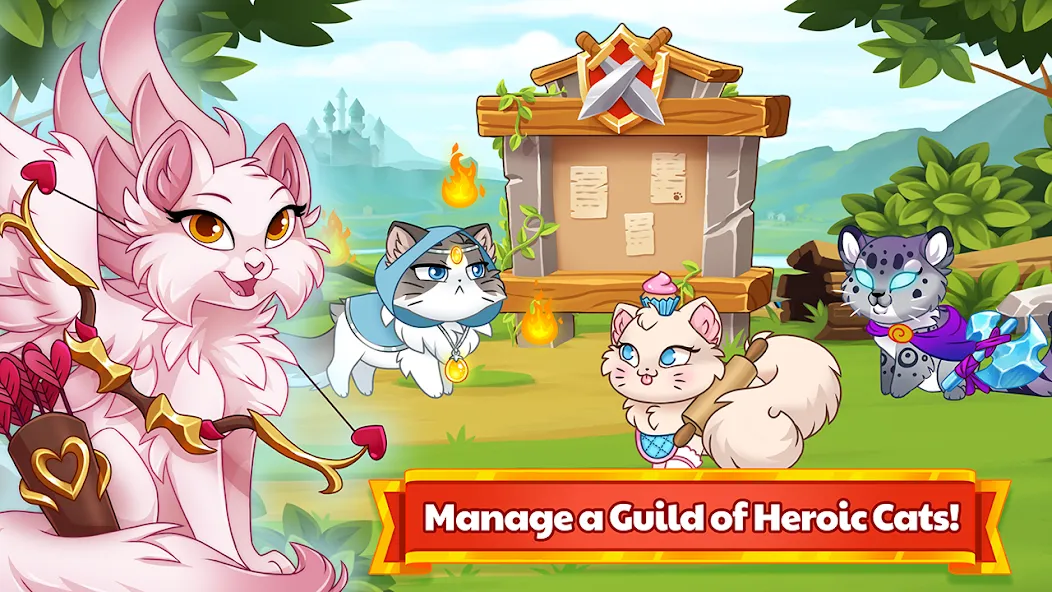 Castle Cats - Idle Hero RPG (Кэстл Кэтс) МОД/Взлом [Деньги, Монеты и Меню MOD] Screenshot 1