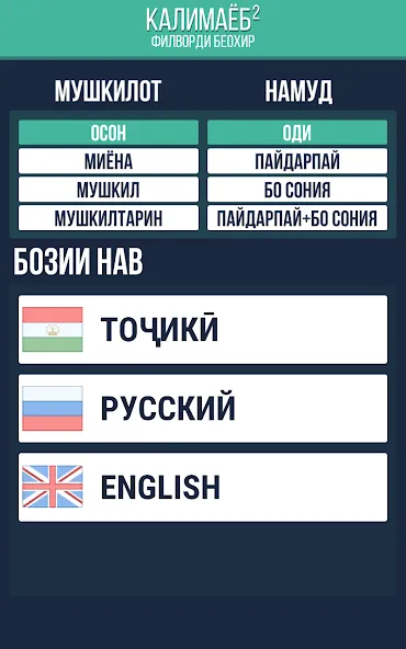 Калимаёб 2 - филворди беохир ё МОД/Взлом [Меню, Бесконечные монеты и Открытые уровни] Screenshot 1