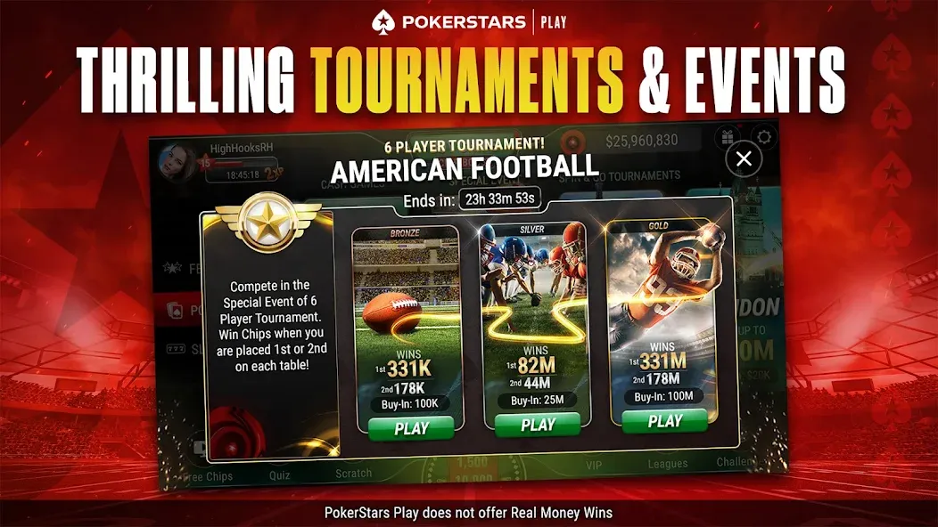 PokerStars Play: Texas Hold'em (ПокерСтарс Плей) МОД/Взлом [Меню, Бесконечные монеты и Открытые уровни] Screenshot 3