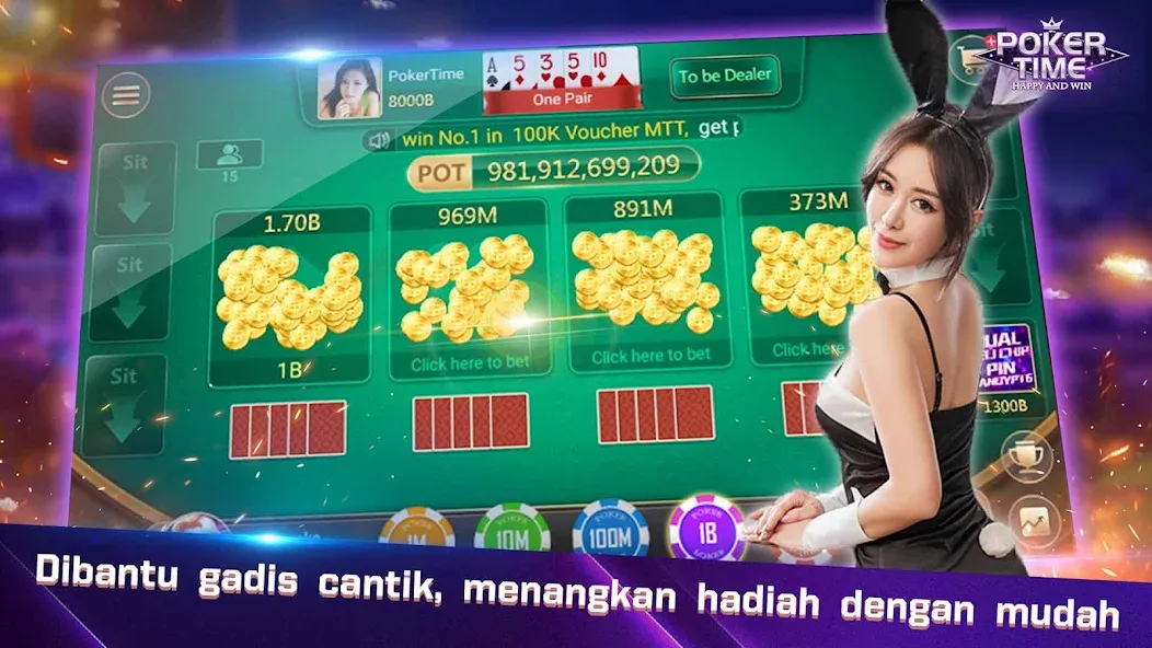 Poker Time- Pulsa Texas Holdem (Покер Тайм) МОД/Взлом [Деньги, Монеты и Меню MOD] Screenshot 2