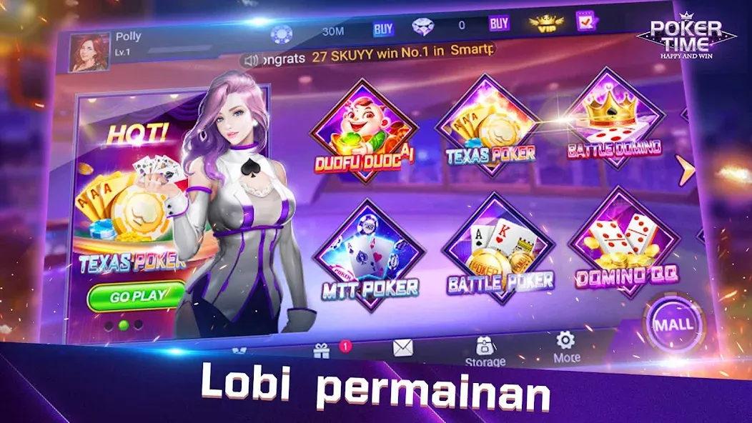 Poker Time- Pulsa Texas Holdem (Покер Тайм) МОД/Взлом [Деньги, Монеты и Меню MOD] Screenshot 4