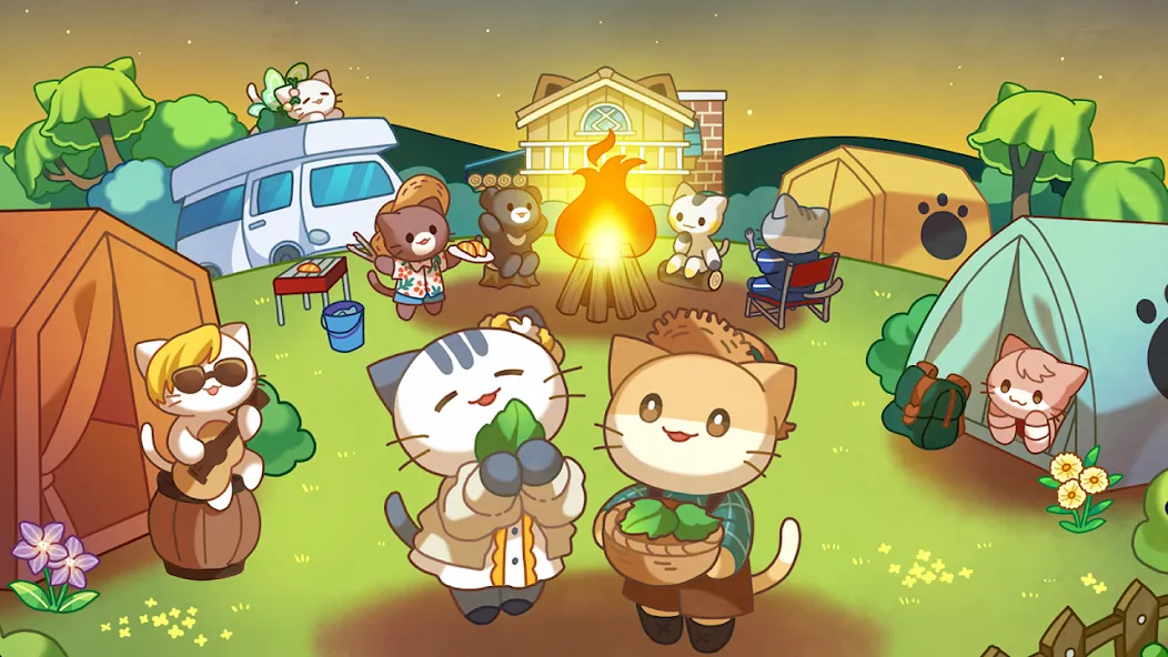 Cat Forest - Healing Camp МОД/Взлом [Много монет, Открытые уровни и Мега MOD] Screenshot 1