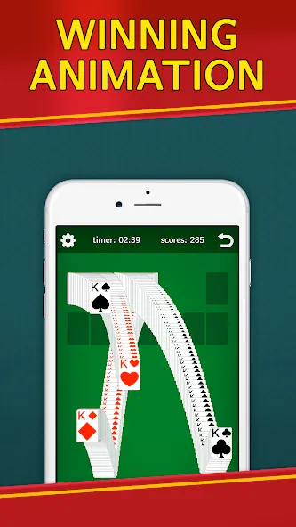 Classic Solitaire Klondike МОД/Взлом [Деньги, Монеты и Меню MOD] Screenshot 4
