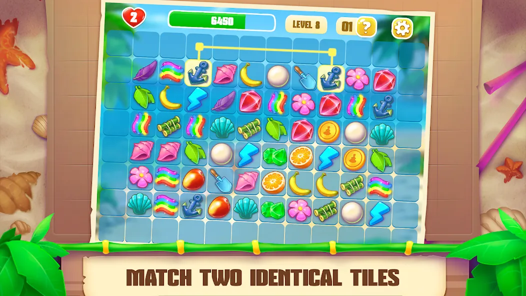 Onet Paradise: connect 2 tiles (Онет Парадайз) МОД/Взлом [Бесконечные деньги, Монеты и Мега MOD] Screenshot 2