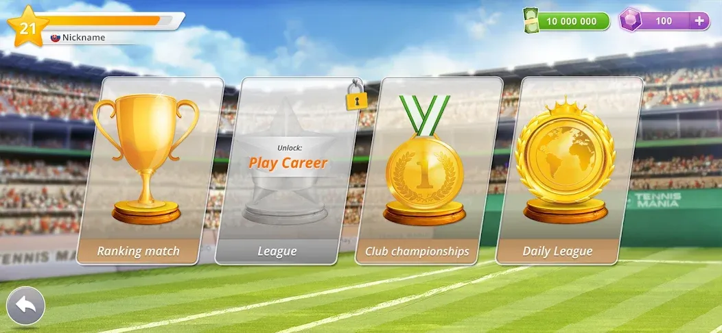 Tennis Mania Mobile (Теннис Мания Мобайл) МОД/Взлом [Много денег, Монет и Все открыто] Screenshot 4
